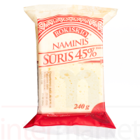Sūris Naminis 45% rieb. 240g